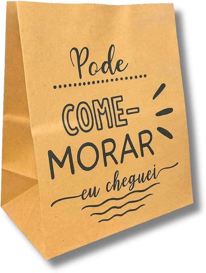 Saco Papel Kraft Pequeno Embalagem Para Delivery, Lanche - 100 un (PODE-COMERMORAR)