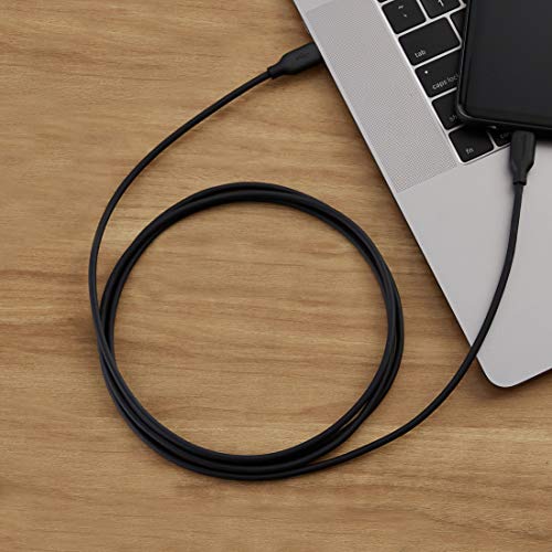 Image of Amazon Basics USB-C to USB-C 2.0 Fast Charger Cable, 480Mbps Speed, USB-IF Certified, for Apple iPhone 15, iPad, Samsung Galaxy, Tablets, Laptops, 6 Foot, Black (Pack of 2)