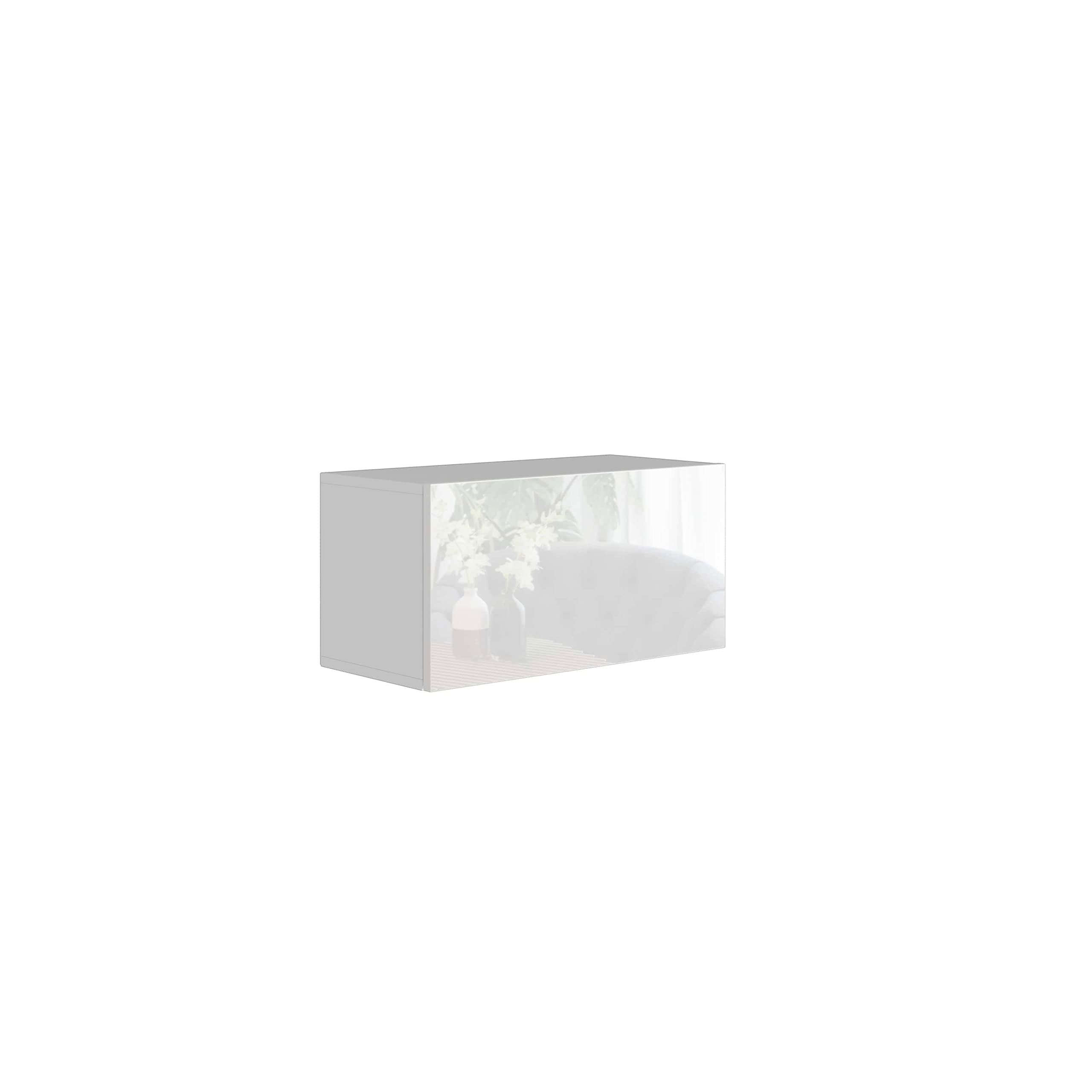 BROMARKT Premium Klapp-Hängeschrank 70x35x32 cm - Hängeschrank für Wohnzimmer, Schlafzimmer - Wandschrank Hängend - Platzsparende Hängeschränke - Hochglanz - Weiß