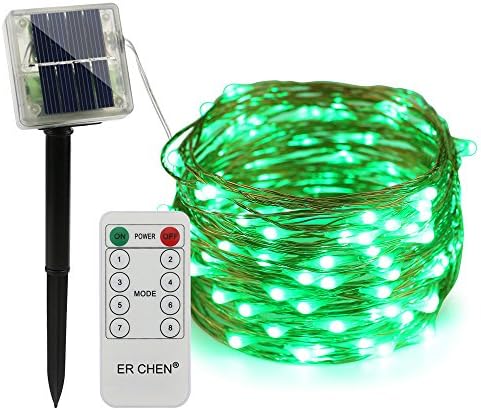 ErChen Solar Powered LED String Lights, 100FT 30M 300 LEDs Copper Wire Decorative Fairy Lights with Remote 8 Modes for Outdoor Christmas Garden Patio Yard (Warm White)