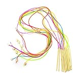 AUEAR, Set of 12 Size Bamboo Knitting Needles Set Tunisian Afghan Crochet Hook with Plastic Cable 3mm to 10mm Carpet Rug Weave Knitting Carbonized Needles (Multicolor)