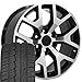 OE Wheels CV92 22 Inch Rims and Tires Fit Sierra 1500 Honeycomb Style 6x139.7 22x9 Gloss Black Machined - Hollander 5656 - iMove Gen 2 SUV 285/45-22 (Set of 4)
