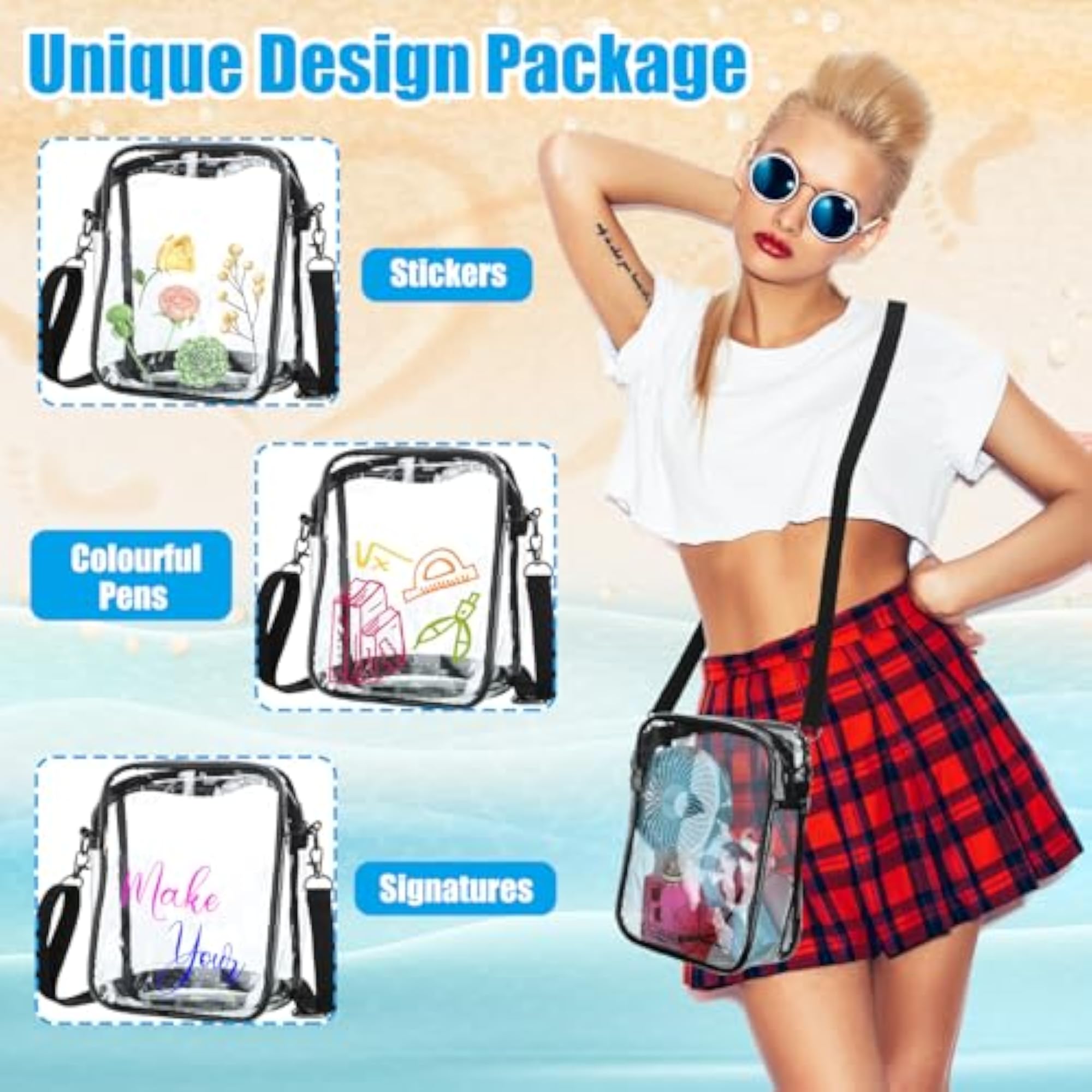 Clear Crossbody Bag, Stadium Approved Messenger