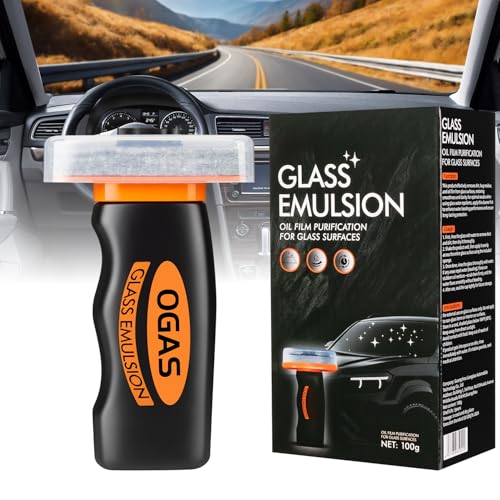 Clussbin Windshield Cleaner,Glass Emulsion Cleaner,Windshield Oil Film Remover,Car Window Cleaner, Glass Emulsion, for Clear Driving Visibility