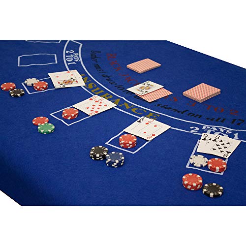 GSE Games & Sports Expert 36"x72" Blackjack Casino Tabletop Felt Layout Mat - Thumbnail 3