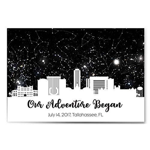 Custom Personalized Skyline Star Constellation Map, Star Chart, Custom Birthday Wedding Engagement Anniversary