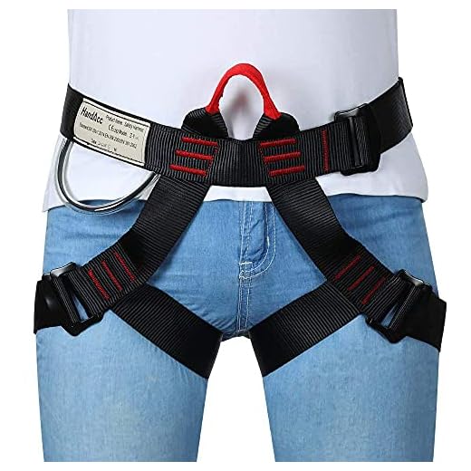 HandAcc Climbing belts, Safe Seat Belts for Tree Climbing Outdoor Training Caving Rock Climbing Rappelling Equip - Half Body Guide belt for Women Man and Novice