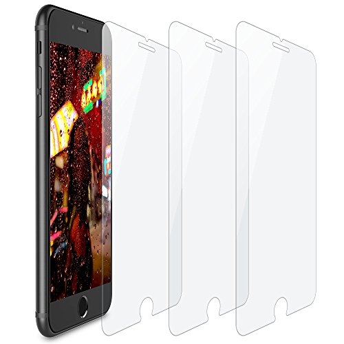 iPhone 8 Plus Glass Screen Protector, iSPECLE 3 Pack iPhone 7 Plus Protector Easy to Install Bubble Free Scratch Proof Anti-Fingerprint with 3D Touch Compatible HD High Definition Ultra Clear 5.5 Inch