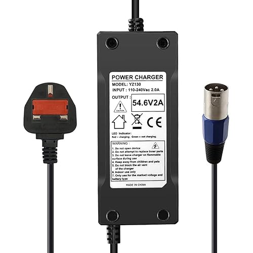 54.6V 2A Power Adapter for 48V 13S Lithium Battery Charger