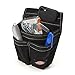 Dickies Storage Pouch for Tool and Work Belts, 4 Pockets, Cushioned Slip Pocket, Durable Canvas, Snap-Back Compatible with 3-inch Belts, Black