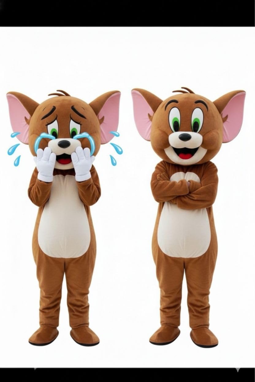 Imported jeery Mascot Costume Full Dress Full Dress with shoes & Gloves Adult Size 5.8 Feet XL for Halloween Party/Events/Birthday Party/School Events/Marriage Party/Shadi Function/for prank