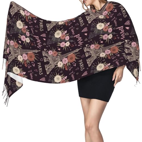 VOSERY Romantic Paris Womens Scarf Pashmina Shawls Wraps - Fashion Scarves Fall Winter Large Blanket Scarf3