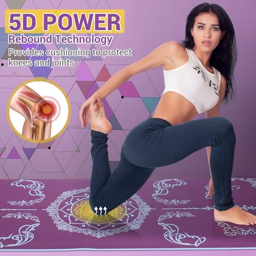 Avoalre Folding Yoga Mat, Eco-Friendly PVC Travel Yoga Mat Packable, Double Sided Non-Slip Printed Yoga Mats with Bag for Home Workout Gym Exercise Fitness Pilates Stretching (72" x 24" x 1/5" Thick) by Avoalre - Image 4