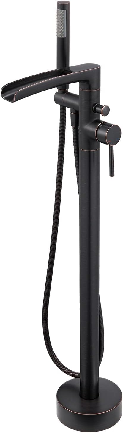 Oil Rubbed Bronze Freestanding Tub Filler with Hand Shower
