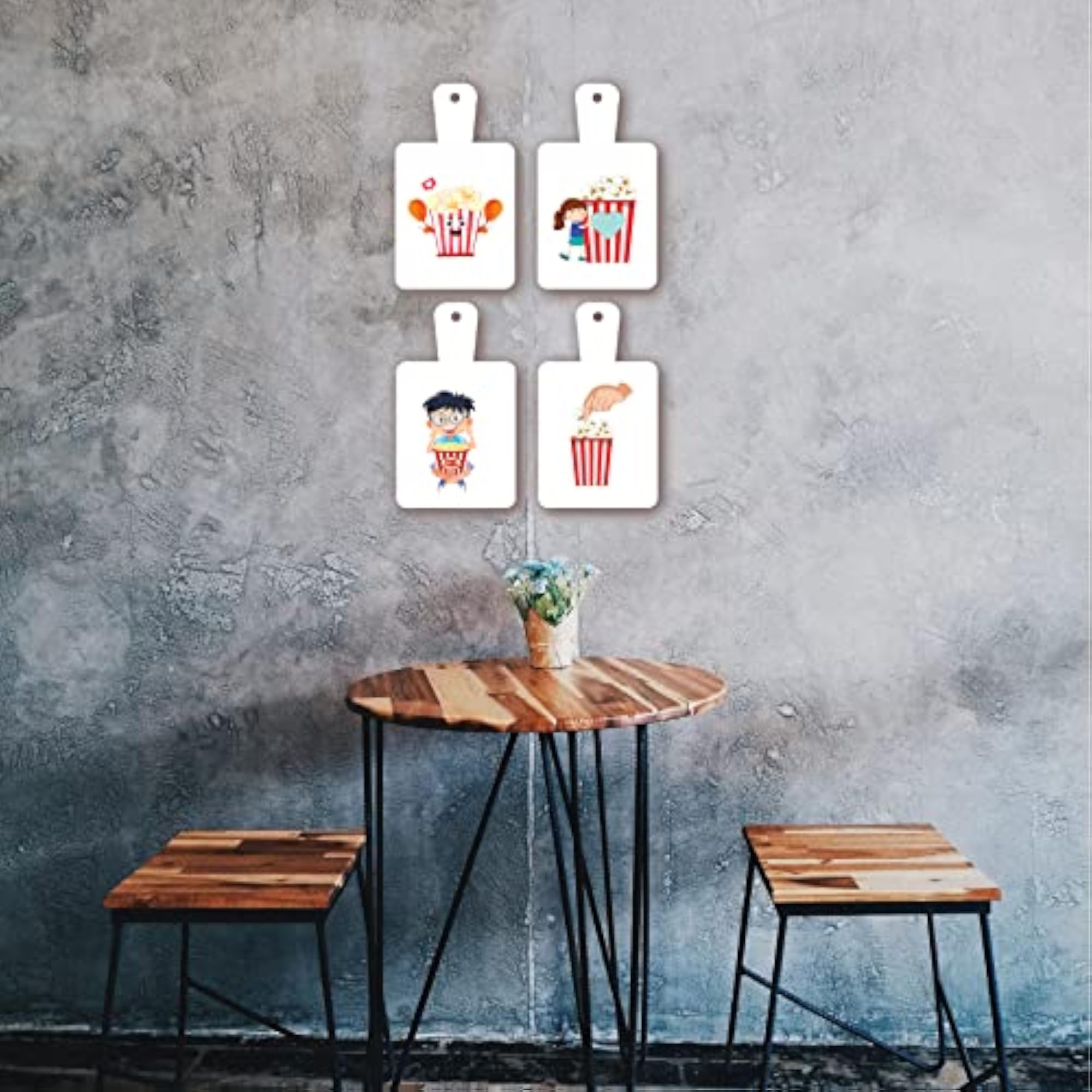 4 PC Popcorn Printed Wall Hanging Decorations