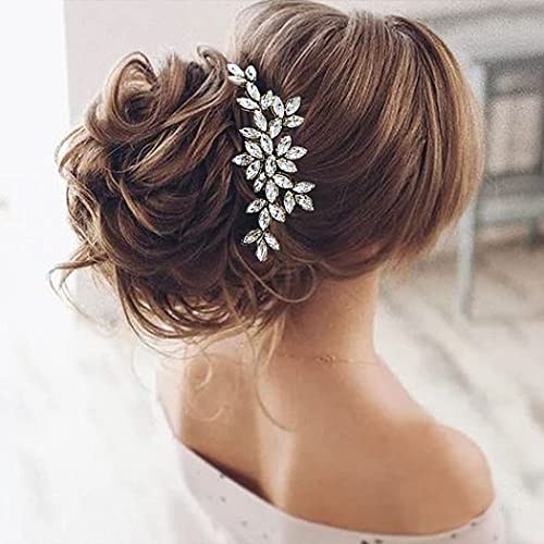 Latious Crystal Bride Wedding Hair Comb Silver Rhinestone Bridal Hair Clip Sparkly Hair Piece Gem Hair Accessories For Women And Girls (Silver) #TOP1