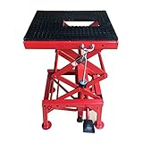 KABOCHO 300LB Motorcycle Adjustable Scissor Lift Jack Table Hydraulic Cycle Repair Hoist Stand Bikes ATV, Motorcycle Dirt Bike Stand(Red)