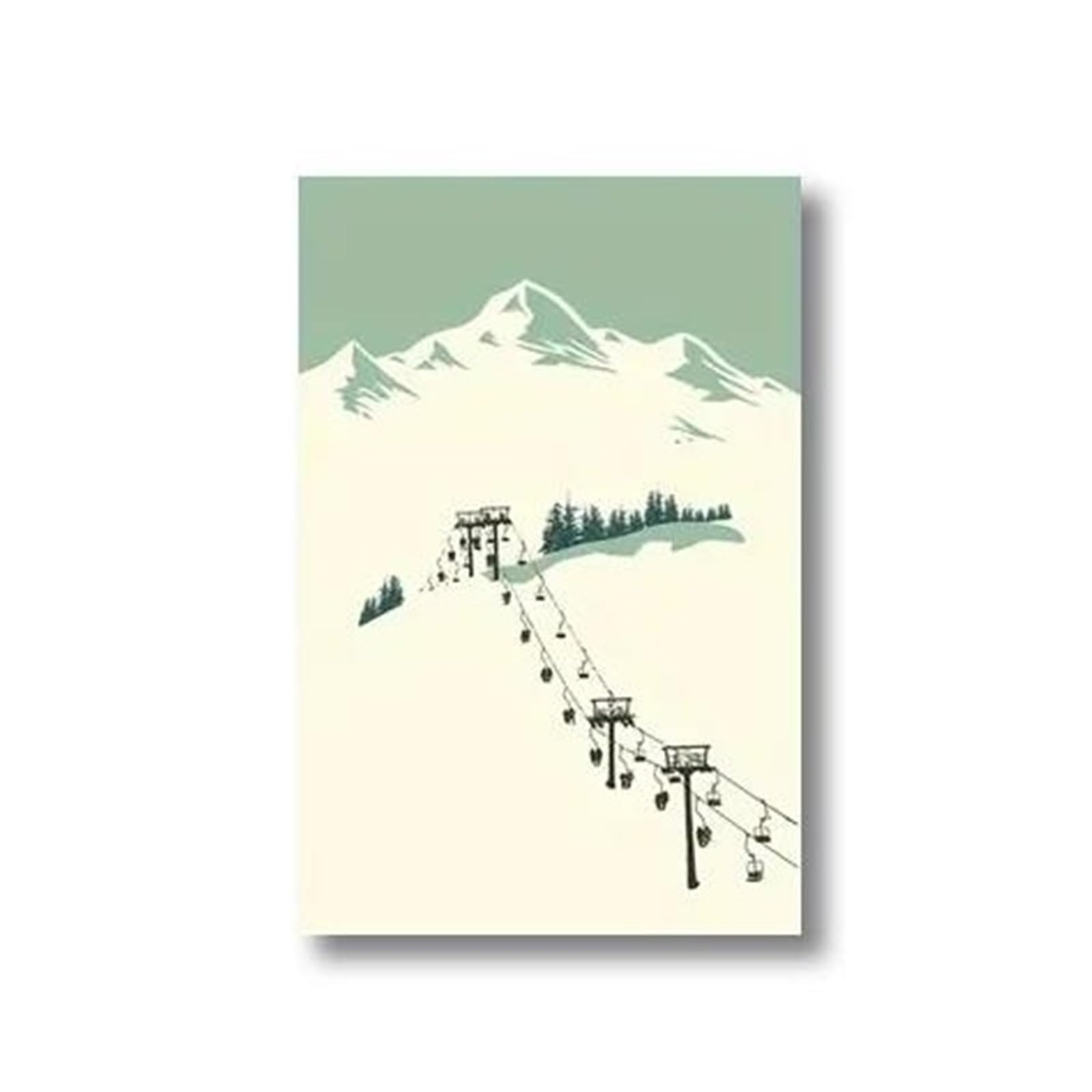 Peinture de décoration de maison pour salon toile de ski contre murs vides
