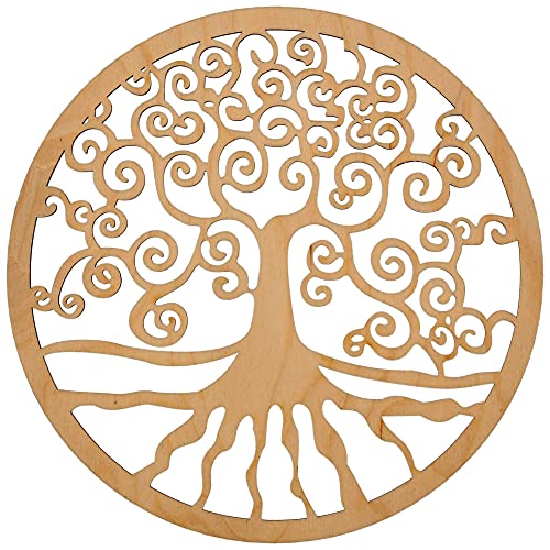 REISEGUT Arbre de Vie Décoration Murale en Bois Ø 28 cm Arbre de Vie Yggdrasil Arbre de Vie Arbre du Monde Spiritualité et méditation Feng Shui Ésotérisme Cadeaux Cover