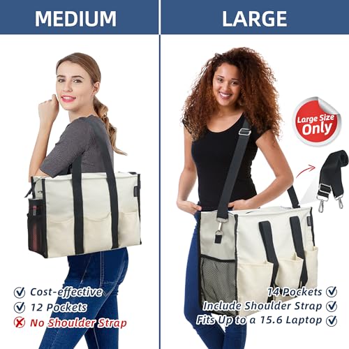 Image of Nurse Bags for Work Nursing Bag Multiple Pockets Waterproof Organizing Zip Top Clinical Bag for Nursing Students Home Health