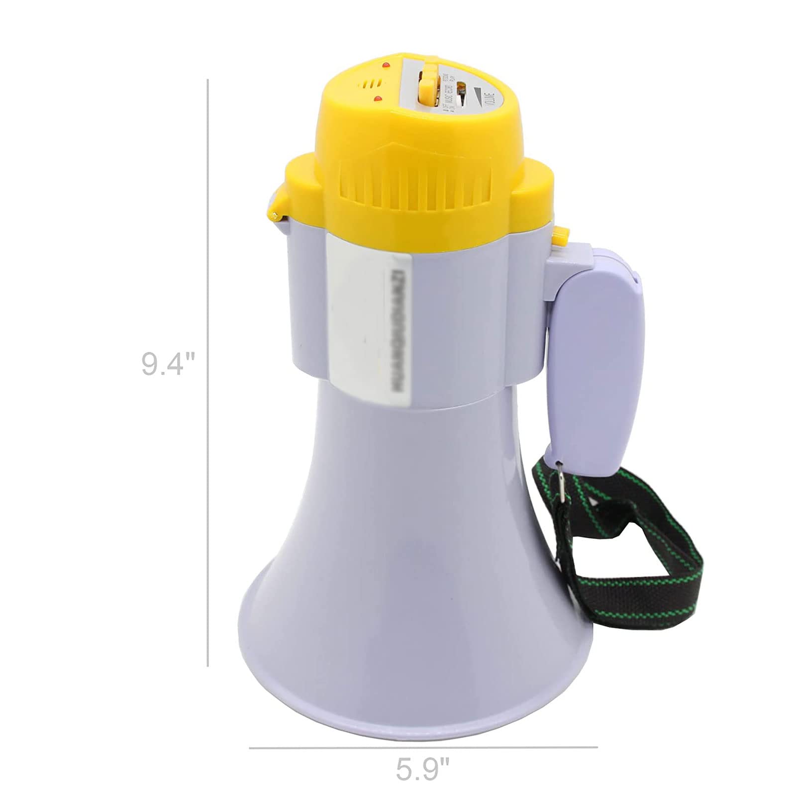 CASOTA Megáfono Altavoz PA Bullhorn Megáfono de Mano Megáfono con Control de Volumen y grabadora de Voz for Ejercicios de Seguridad Micrófono (A)