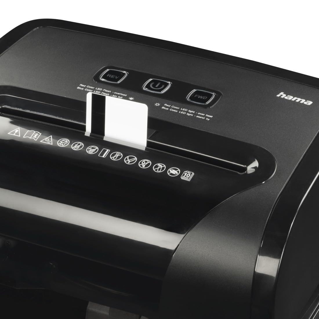 Hama |Trituradora de Papel con Nivel de Seguridad E-4, P-5, T-5, 20L, Negro | Premium M8, Dimensiones 35 x 24,6 x 51,9 cm, MAX. Nivel de Ruido: 62 db, MAX. Velocidad de Corte: 1,8 m/min