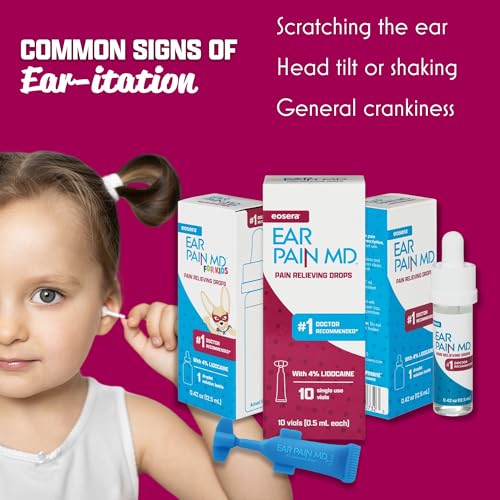 image for Eosera® Ear Pain MD® for Kids - Ear Ache Pain Relieving Drops with 4