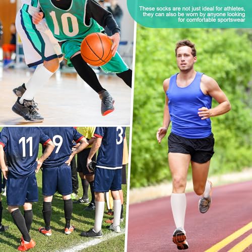 6 Pairs Baseball Softball Socks Over the Knee Football Socks Soccer Sport Stocking for Youth Adult Men Women3