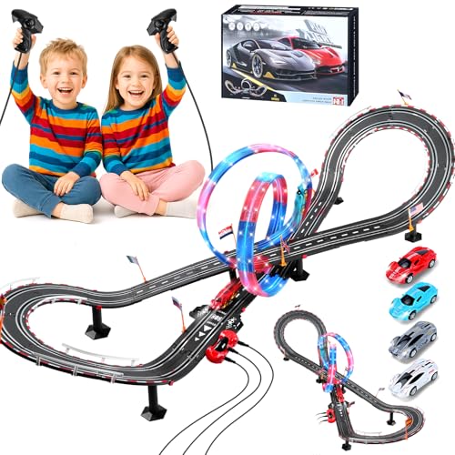 🎁【UN REGALO PERFETTO PER I PICCOLI PILOTI】Questa pista da corsa con auto LED luminose e circuiti illuminati offre un’entusiasmante esperienza di corsa notturna. È un regalo meraviglioso per bambini e bambine dai 3 ai 12 anni — perfetto per la Festa dei Bambini, compleanni, Natale, Carnevale, Capodanno o come sorpresa quotidiana. Più di un semplice giocattolo da corsa, è un gioco divertente che piacerà a tutti gli appassionati di velocità.