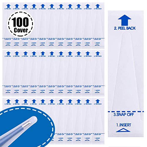Digital Thermometer Probe Covers, 100PCS Disposable Universal Electronic Thermometer Cover, Oral Rectal Thermometer Covers, 3.75 x 1.02 Inches