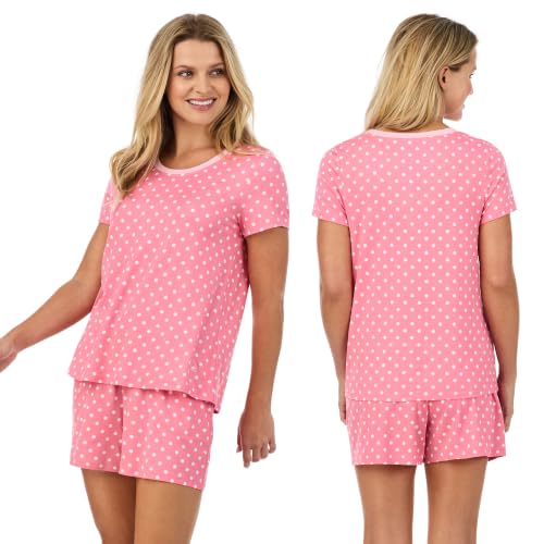 Image of Cuddl Duds 3 Piece Short Sleeve Capri Matching Lounge PJs Sets for Women | Cropped Capris Pants Boxer Shorts & Top, Sleepwear & Loungewear, Cute Sleep & PJ Set, Soft Lightweight & Breathable Pajamas
