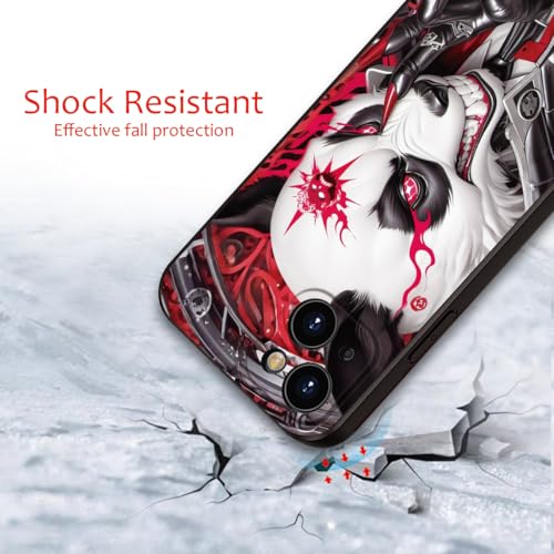 Printed with Panda for iPhone 14 case, Dark Mechanical Panda Unique Silicone Soft Shockproof Phone Case - Fierce Tattoos, Trendy Choice (A1-Cool Pandas)