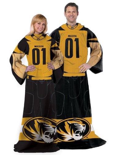 Northwest NCAA Missouri Tigers Unisex-Adult Full Body "Player" Comfy Throw Blanket with Sleeves, 48" x 71", Team Colors