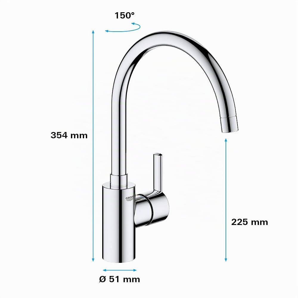 Mitigeur monocommande Evier Feel Chromé 32670002 (Import Allemagne)