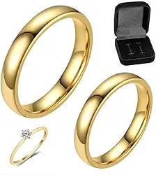 Aliança Banhada Ouro 24k 6mm Par Casamento Noivado Compromisso Bella Bijoux Deluxe