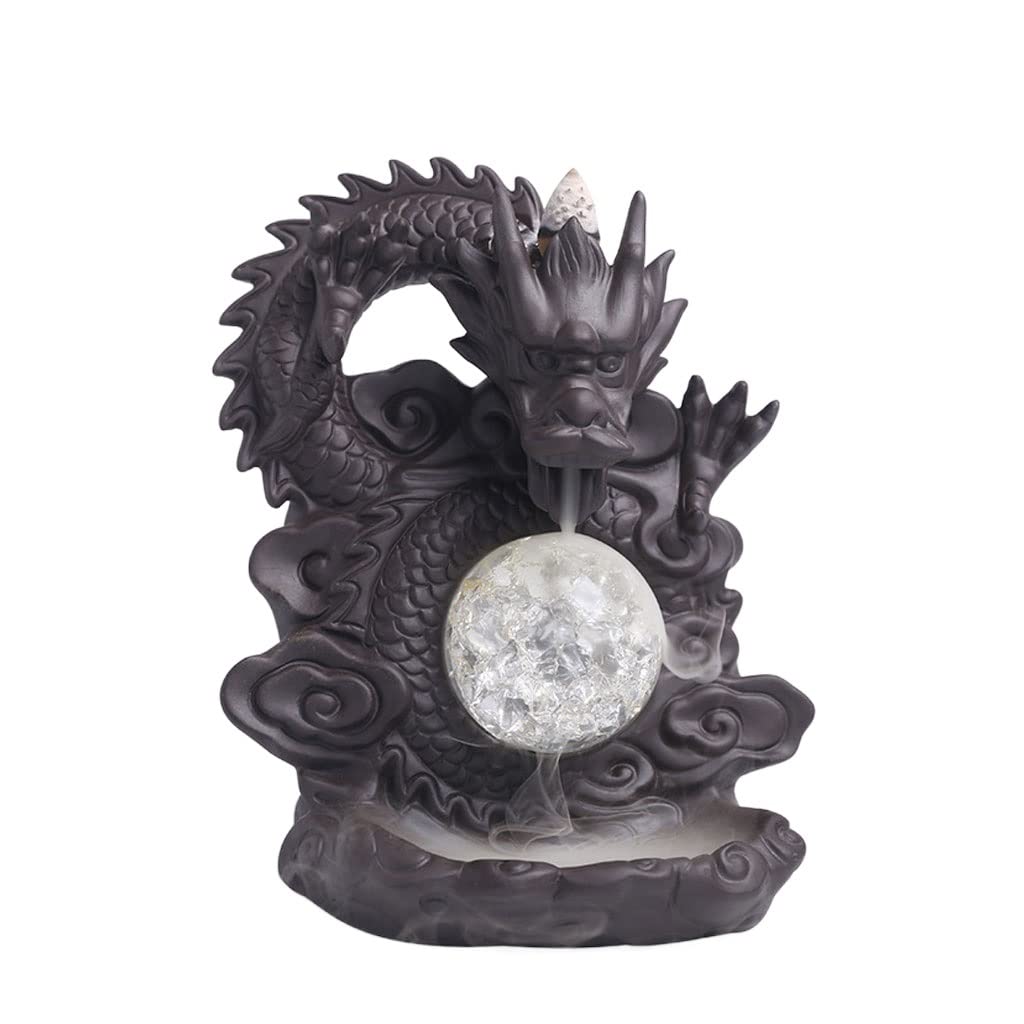 Basxdrfxz A Incense Holder Base Backflow Incense Burner Xianglong Play Beads Ceramic Purple Sand Romatherapy Zen Home Bedroom Decoration