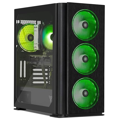 YEYIAN Odachi GT Gaming Desktop PC - Core i5-12400F, GeForce RTX 5050 8GB, 32GB DDR5 RAM, 1TB NVMe SSD, WiFi 6, Windows 11 Pro - Cabinet con 4 ventole ARGB (3 anteriori, 1 posteriore)