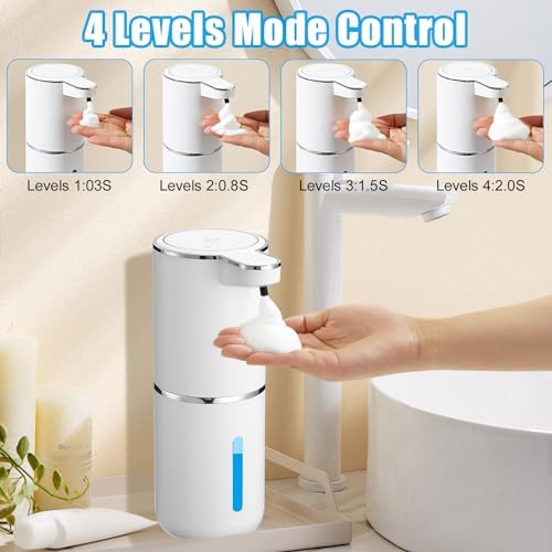 380 ml Automatyczny dozownik mydła, mocowanie ścienne bez wiercenia, elektryczny dozownik mydła, ładowany przez USB, wodoszczelny IPX5, do kuchni i łazienki