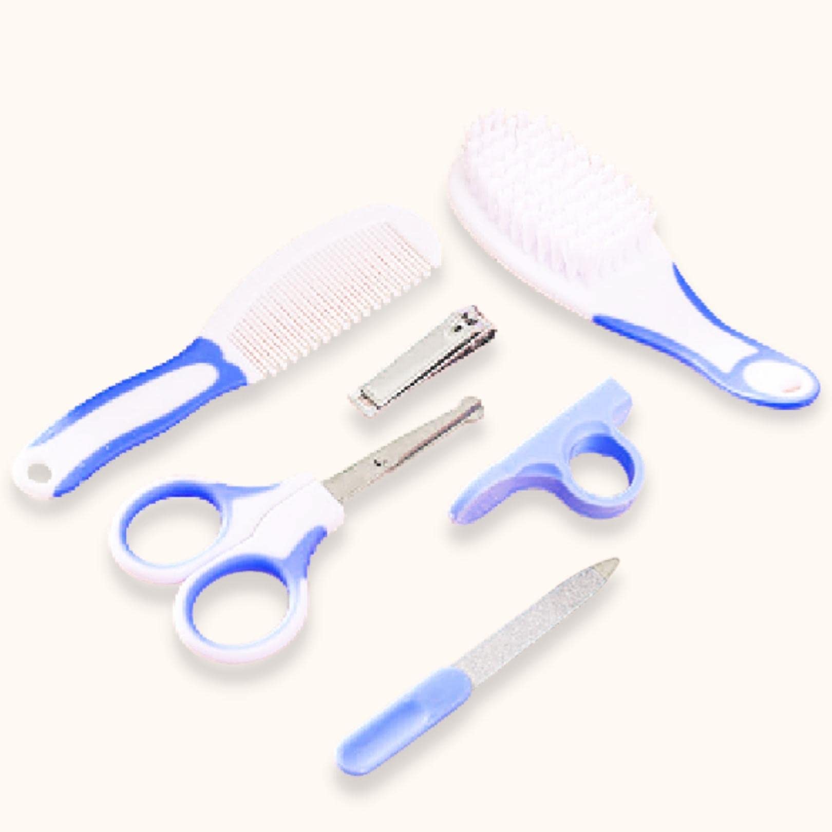 SYGA 6 Pcs Health Care Kit for Newborn Baby Kids Nail Hair Grooming Brush - Blue 1
