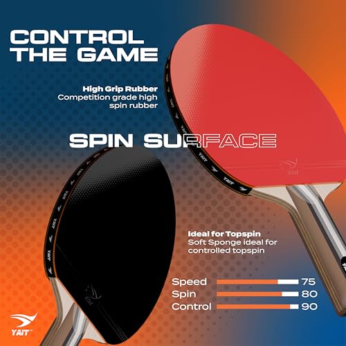 Image of Rally Table Tennis Racquet Set | 2 TT Bat and 4 Training Balls| 7 Ply Wood | Indoor /Outdoor Play | Home Ping Pong Set - 2 Rackets & 4 Balls for Beginners & Intermediate Players | Table Tennis Set