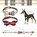 PUPTECK Puppy Collar with Bell XXS Dog Collar Charm Adjustable Bowtie Soft Leather for Cats Kittens Extra Small Dogs 2 Packs