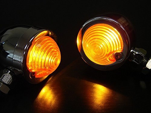 Motorcycle Turn Signal Lights Chrome Bullet for Harley Honda Shadow Yamaha V-Star Suzuki C50 C90 Kawasaki Vulcan Bobber Chopper Cruiser Panhead