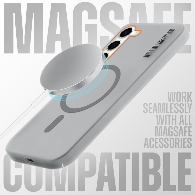 Image of Mr. Case Back Cover for Samsung S23 5G Sleek Frosted Translucent Back with Wireless Charging Support | Anti-Scratch Shockproof Phone Case - Grey