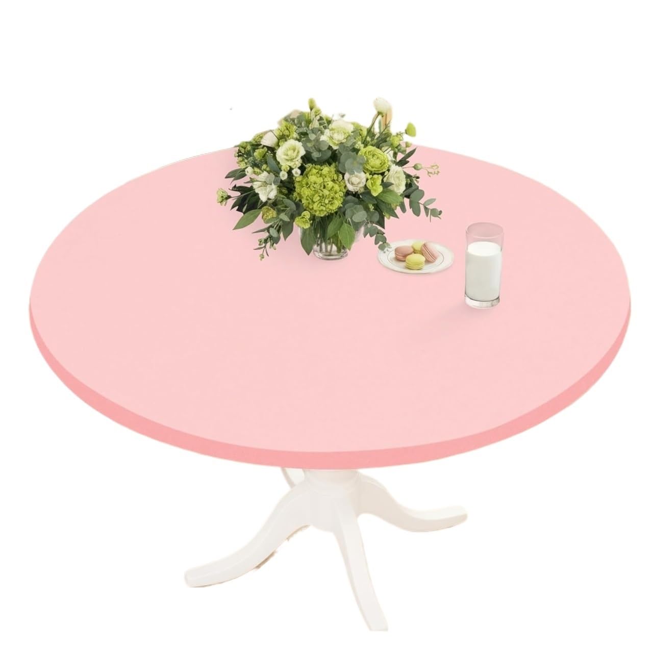 Gentryroo Round Tablecloth - Stain Resistant Elastic Fitted Table Cover