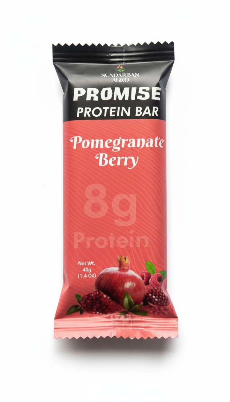 SUNDARBAN AGRO | Promise Protein Bar | 9g Plant Protein | Healthy Energy Snack with Superfoods – 40g (40 g, pomegranate Berry)-image-46