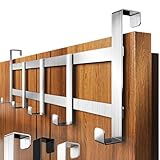 Menz Türgarderobe zum Einhängen - Edelstahl Türhaken für effiziente Raumnutzung, solide Kleiderhaken Tür, Türhakenleiste, universell verwendbar, Haken zum Einhängen für Jacken, Handtücher