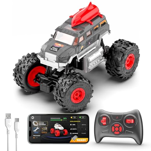 Image of Trailblazer 2WD RC Car Toy for Kids with Remote & App Control, ATV Nitro Speed Boost, Type-C USB Rechargeable, in-Built Bluetooth Speakers, for Boys & Girls Age 4+ Years, Grey