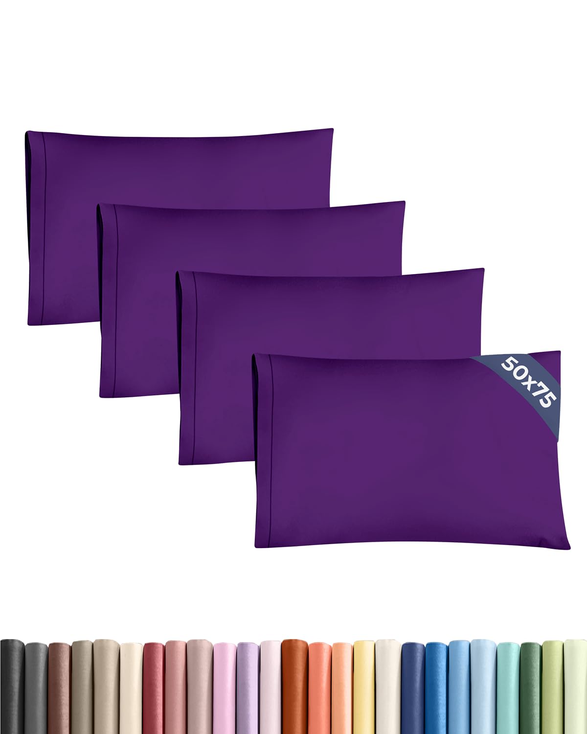CGK 4 Pack Standard Size Purple Pillow Cases 50x75 cm with Envelope Closure - Brushed Microfiber - Soft, Wrinkle & Fade Resistant - Breathable, Hypoallergenic & OEKO-TEX Standard 100 Certified — image 1