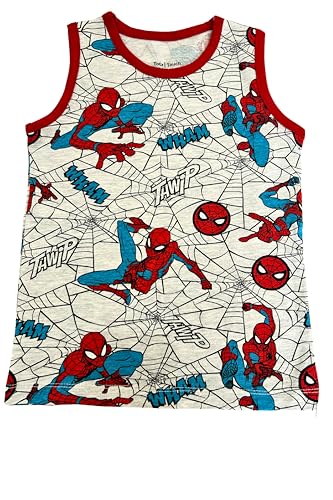 Image of Totz Touch Boys Regular Fit Sleeveless T Shirt / Tees / Vest / Baniyan | Pure Cotton 180 Gsm | Kids Casual Round Collar Tshirts (Pack 5 | Size Options - 0-6 Months / 12-24 Months / 2-3 Years / 3-4 Years / 4-5 Years)