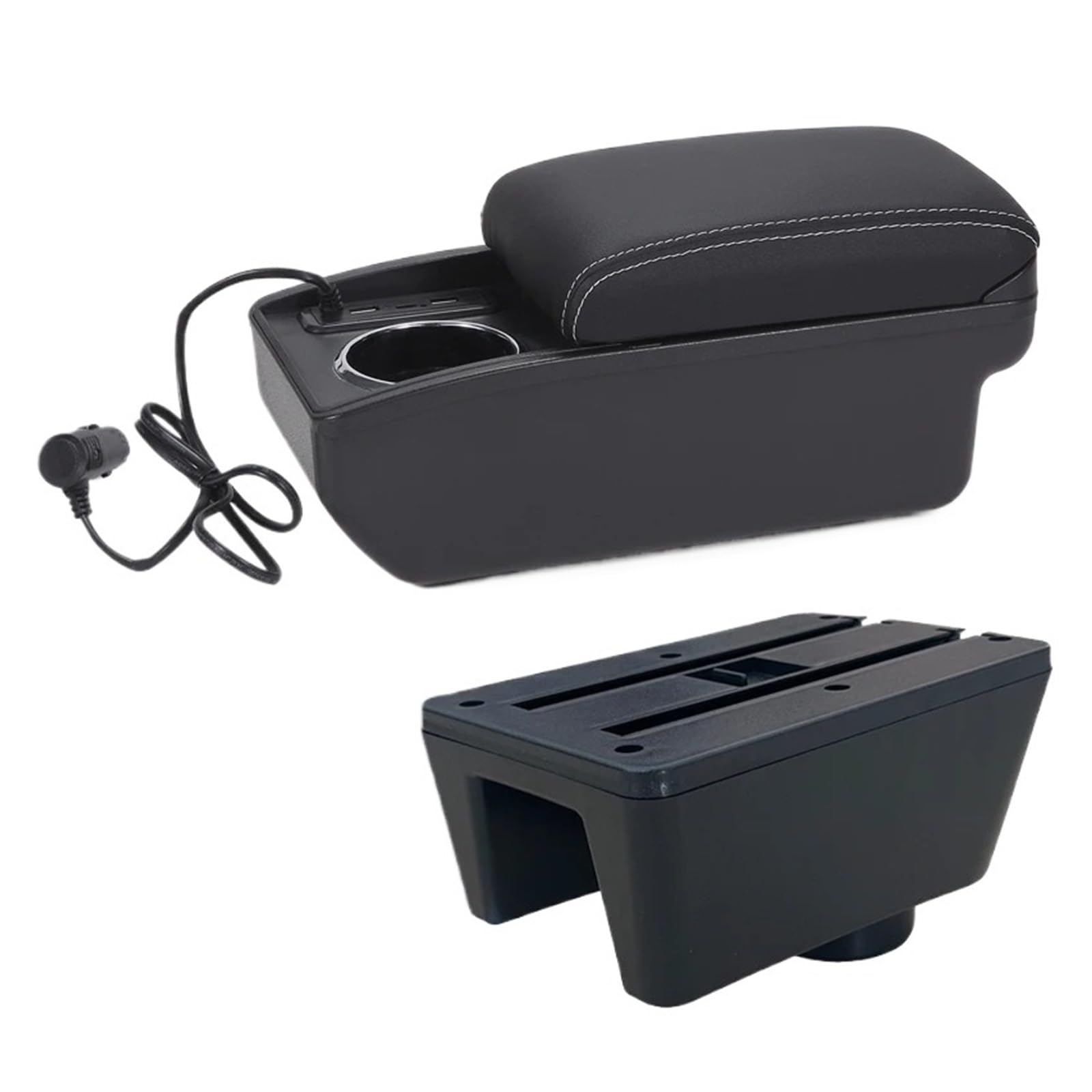 UMDJJU For Seat For Ibiza 6j 6L Armrest Box Car Auto Storage Retrofit Parts Interior Accessories Car Centre Console Armrest Box(A3 Fast charging)